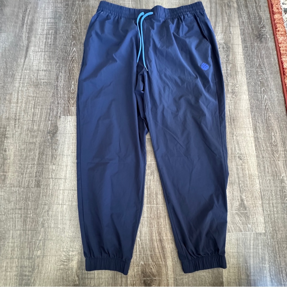 Stio Navy Blue Jogger Pants with Light Blue Drawstring